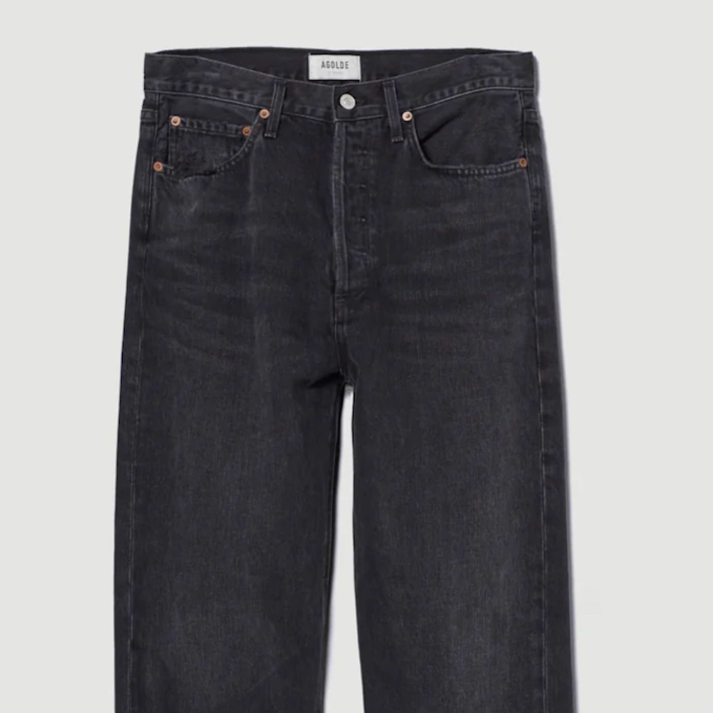 Agolde 90's high rise crop jeans in black